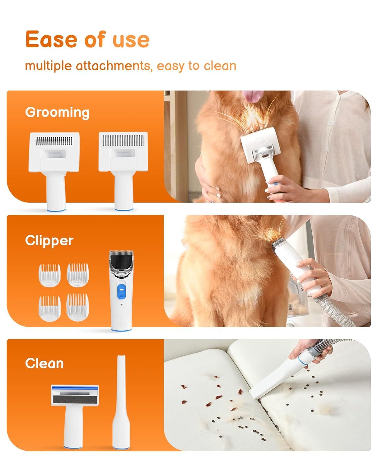 5-in-1 Pet Grooming Vacuum Kit