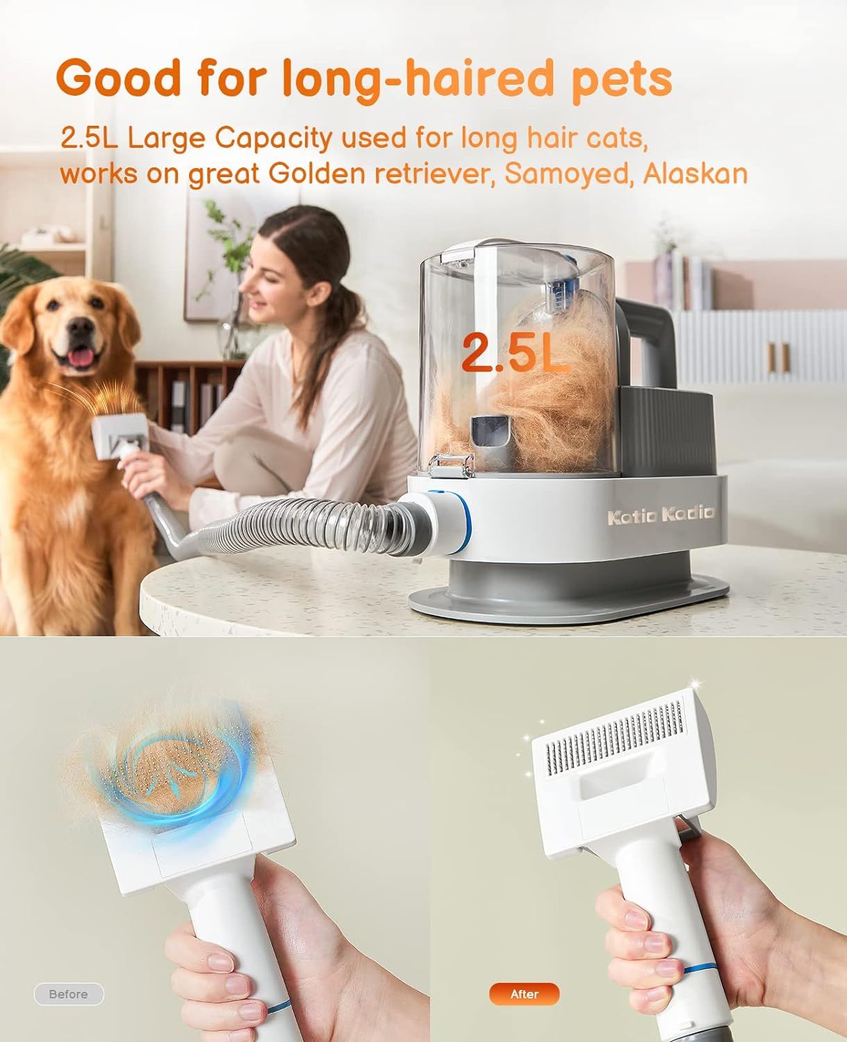 5-in-1 Pet Grooming Vacuum Kit